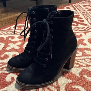 Madden Girl black suede lace boot